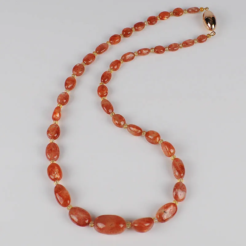 Sunstone   Citrine Bead Necklace