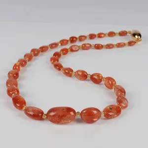 Sunstone   Citrine Bead Necklace