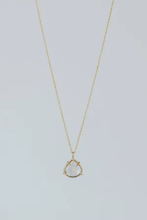 Teardrop Gem Cut Necklace - Moonstone
