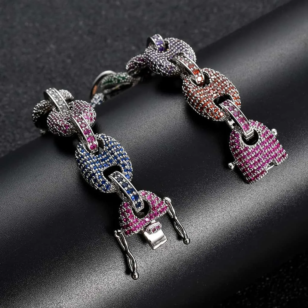 The Rich Icon V® - 12mm Coulorful G-Link Cuban Bracelet