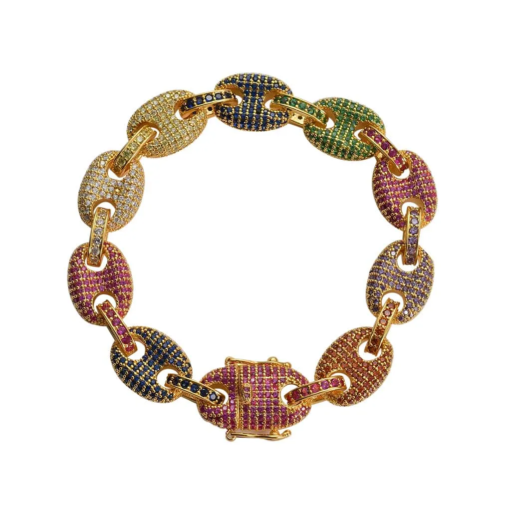 The Rich Icon V® - 12mm Coulorful G-Link Cuban Bracelet