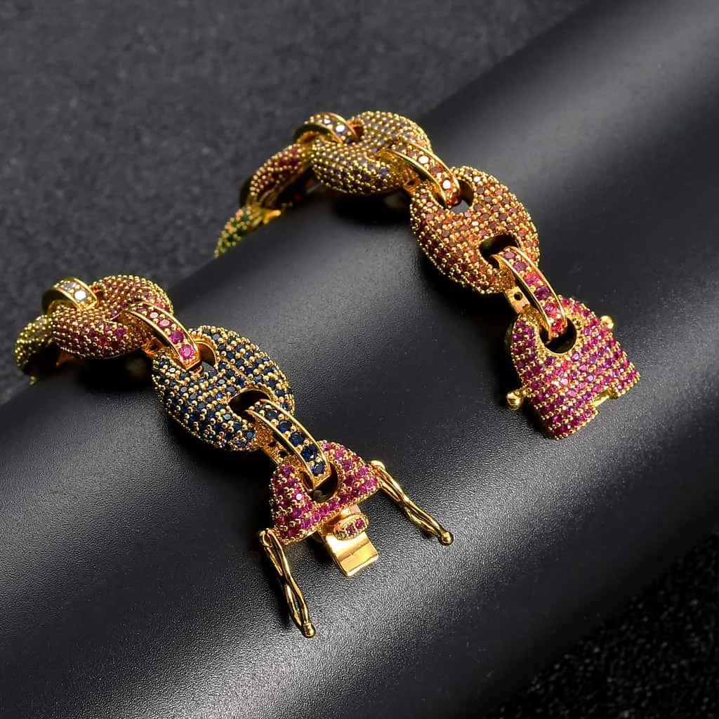 The Rich Icon V® - 12mm Coulorful G-Link Cuban Bracelet