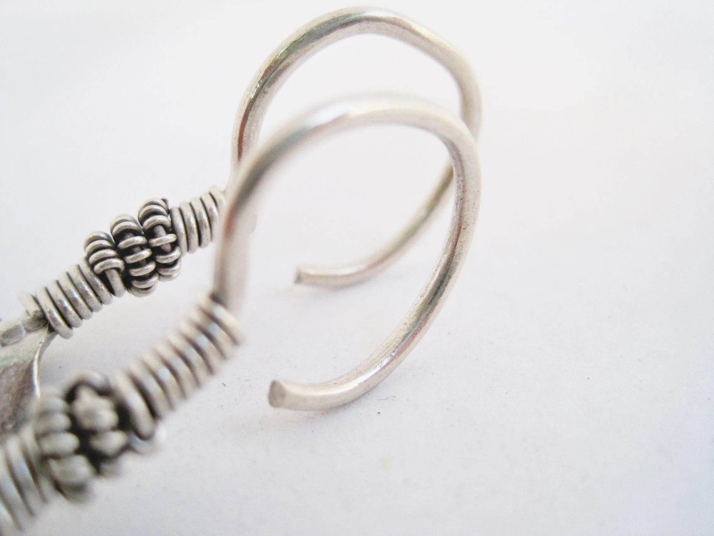 Vintage Silver Indian Tribal Earrings