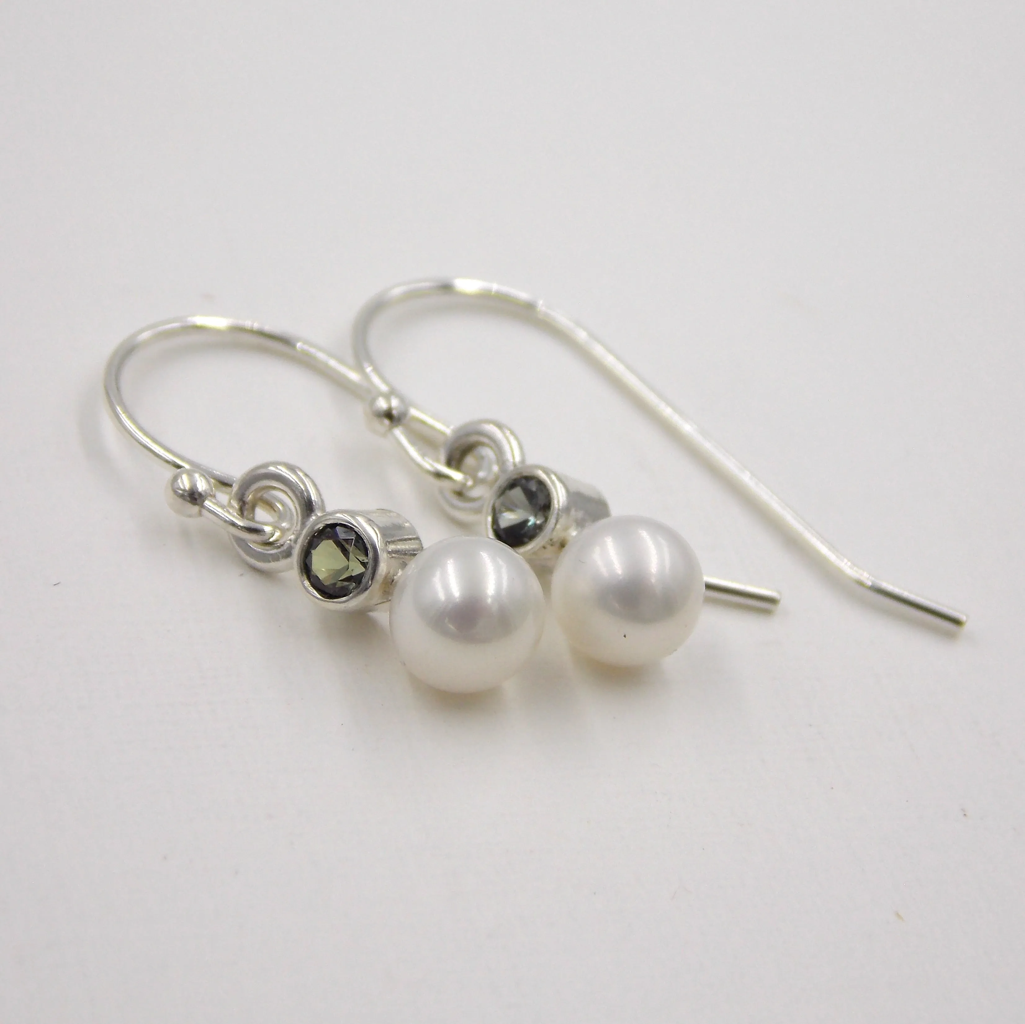 White Freshwater Pearl Birthstone Set: Sterling Silver