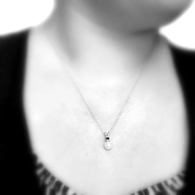White Freshwater Pearl Birthstone Set: Sterling Silver