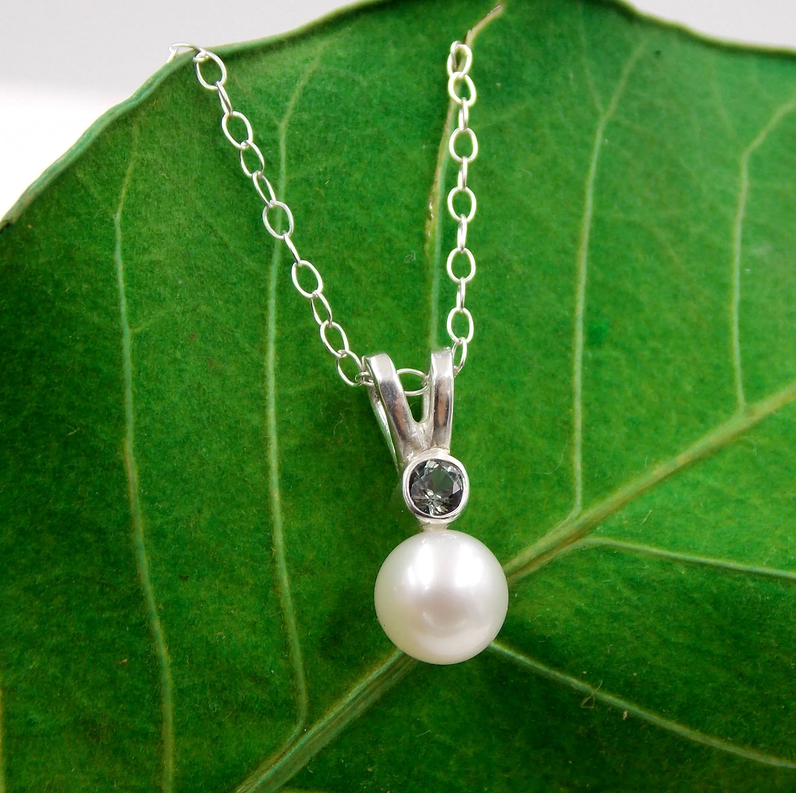 White Freshwater Pearl Birthstone Set: Sterling Silver