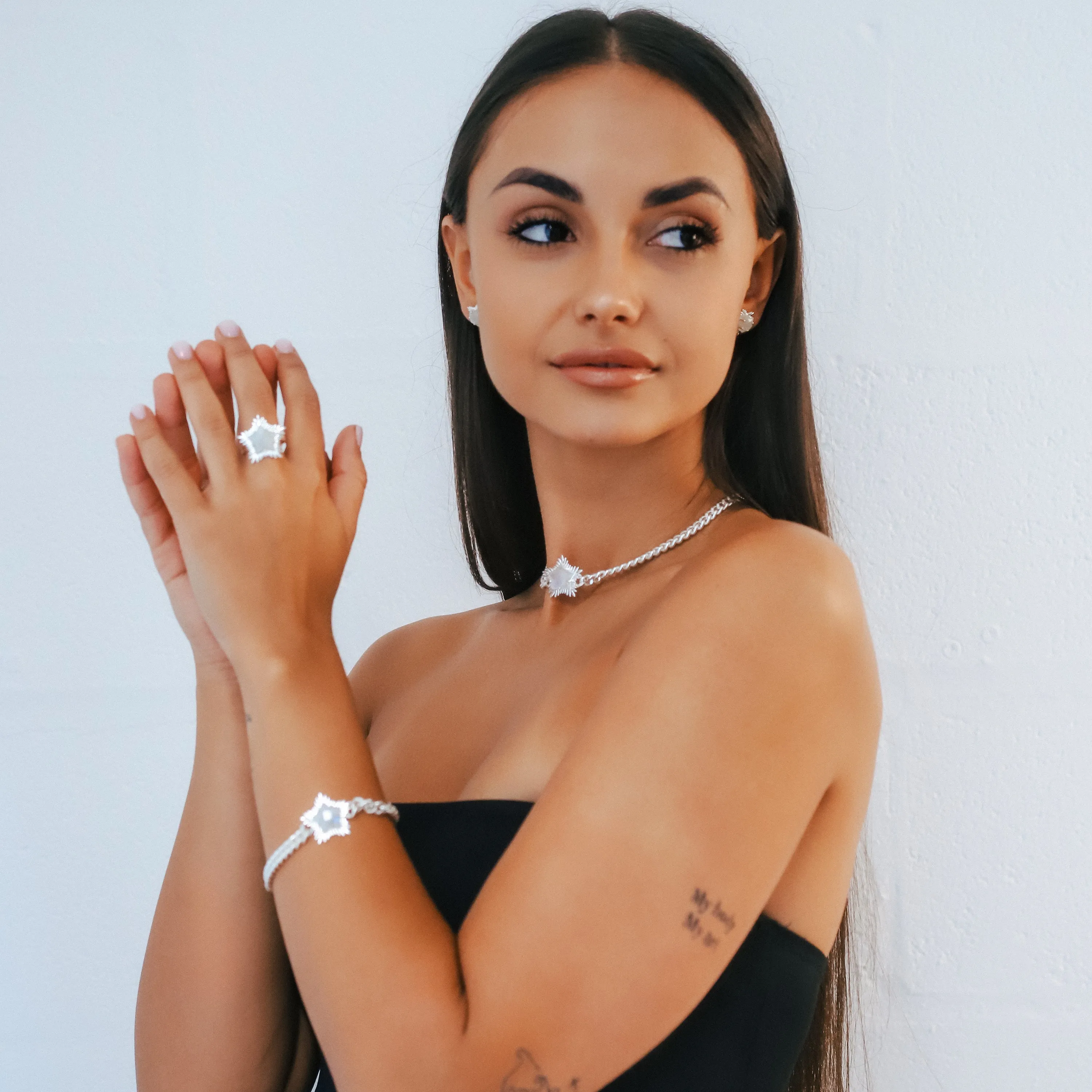 Willa Moonstone Spiky Star Bracelet | 925 Sterling Silver
