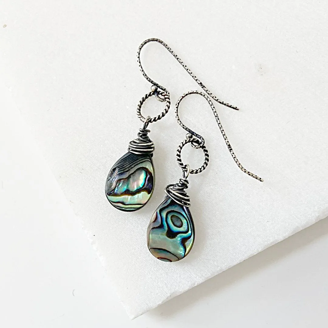 Wire Wrapped Earrings, Rainbow Wrapped Earrings