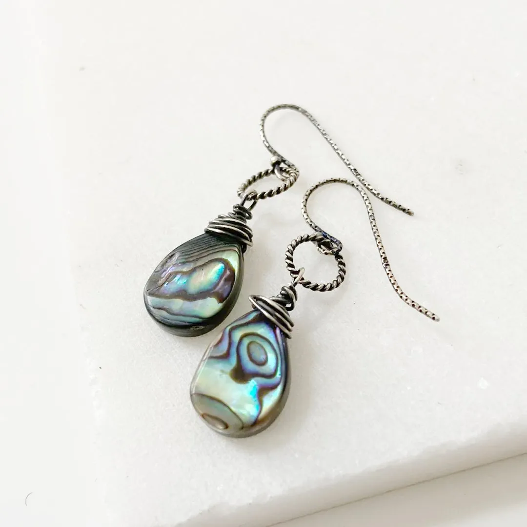 Wire Wrapped Earrings, Rainbow Wrapped Earrings
