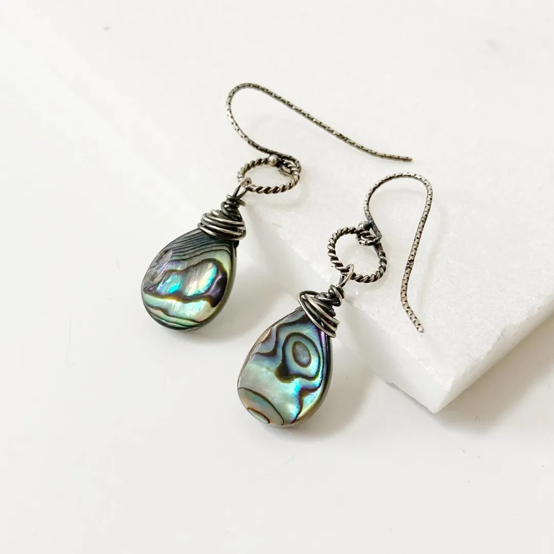 Wire Wrapped Earrings, Rainbow Wrapped Earrings