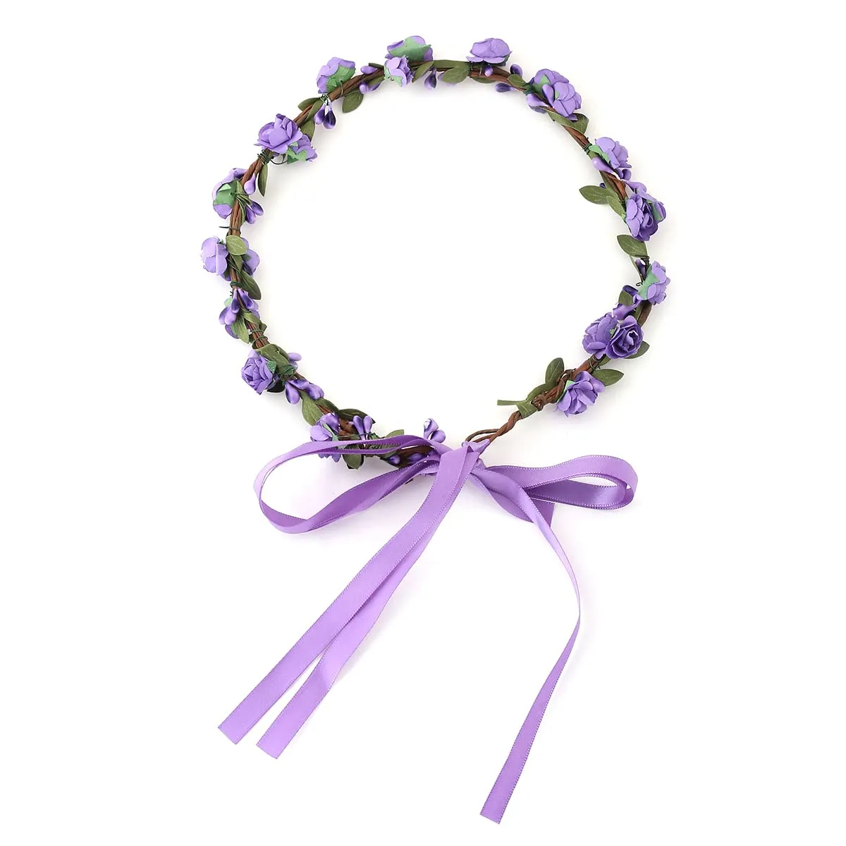 Yellow Chimes Floral Tiara and Bracelet Set for Women Purple Bridal Wedding Headband Hair Tiara For Women Bridesmaid Tiara Vines Set Hair Accessories.