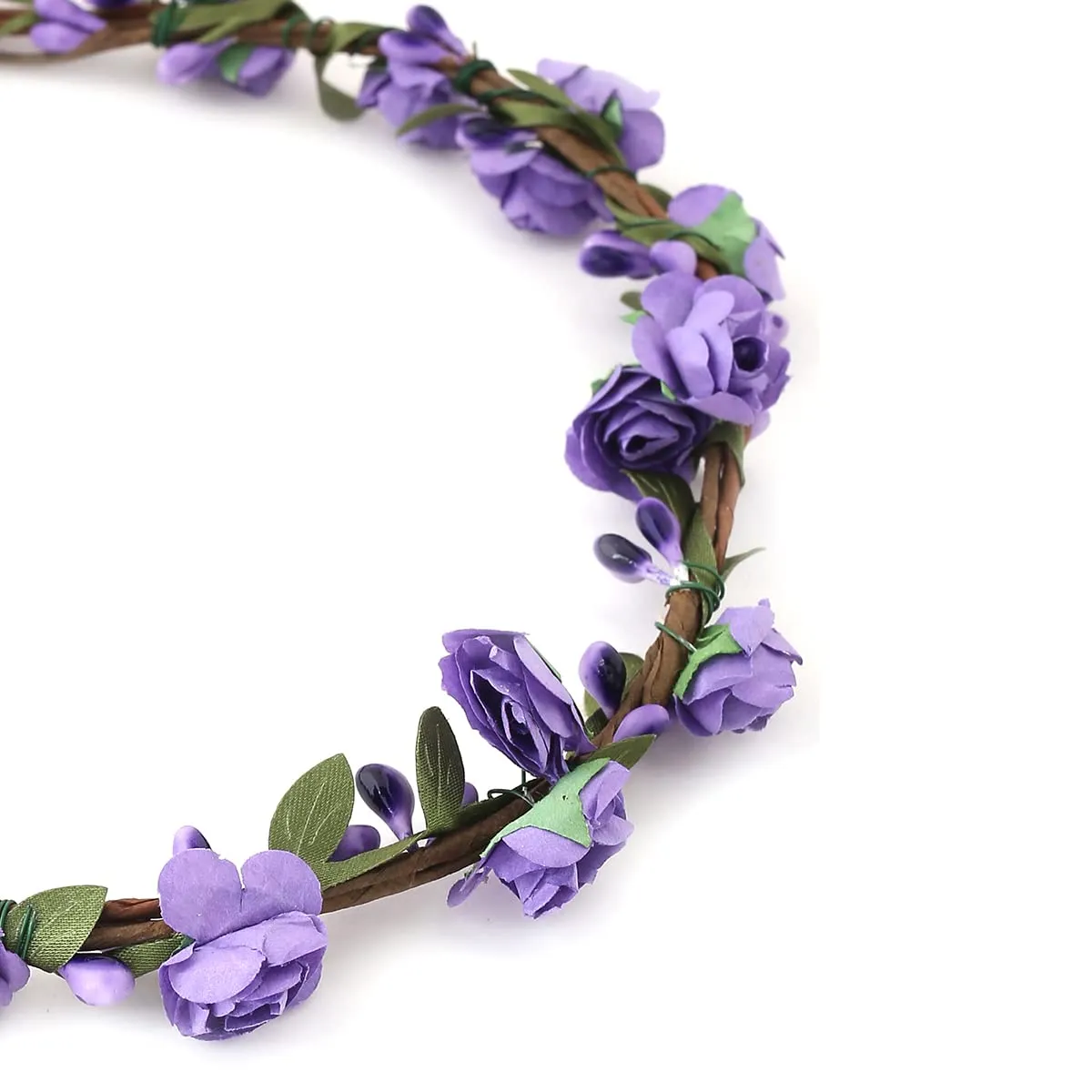 Yellow Chimes Floral Tiara and Bracelet Set for Women Purple Bridal Wedding Headband Hair Tiara For Women Bridesmaid Tiara Vines Set Hair Accessories.