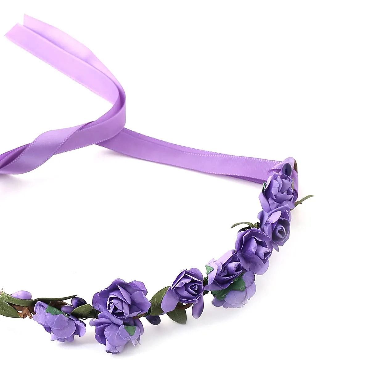 Yellow Chimes Floral Tiara and Bracelet Set for Women Purple Bridal Wedding Headband Hair Tiara For Women Bridesmaid Tiara Vines Set Hair Accessories.