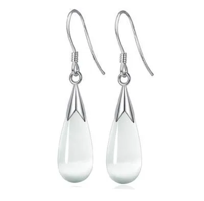 Yellow Chimes White Opal Western Style Long Chains Thread Long Dangle Drop Earrings Combo for Women and Girls