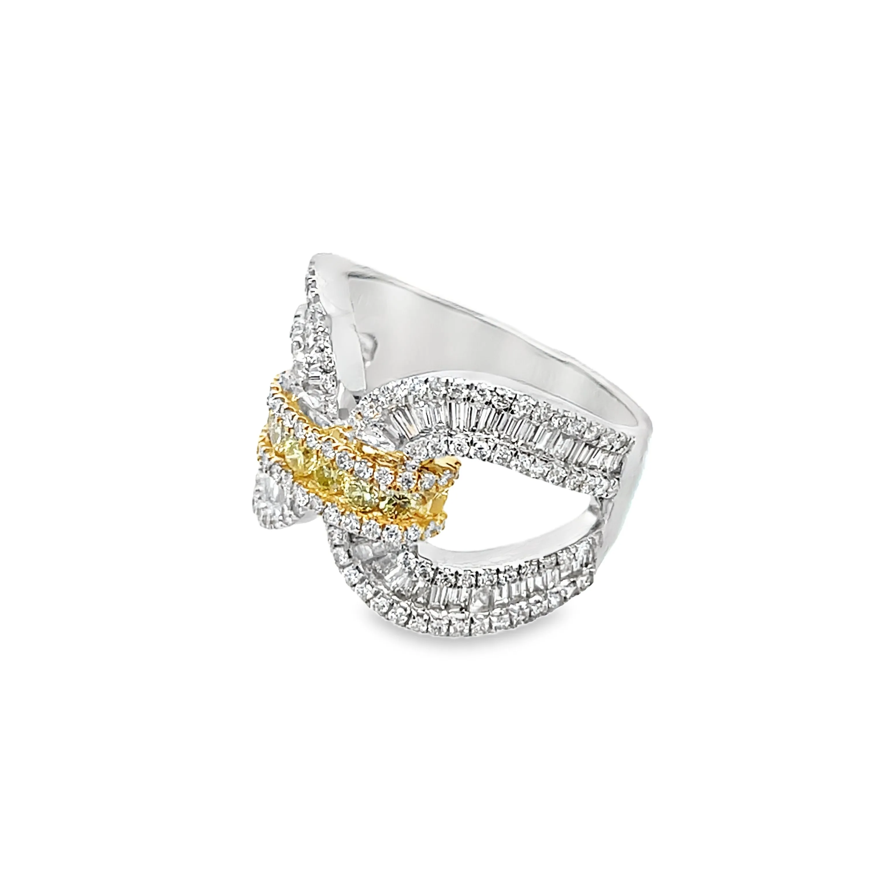 Yellow Diamond Link Ring