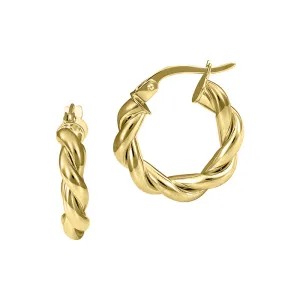 Yellow Gold 7MM Twist Hoop Earrings 5T330
